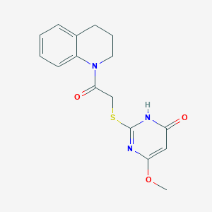 molecular formula C16H17N3O3S B4818529 2-{[2-(3,4-dihydro-1(2H)-quinolinyl)-2-oxoethyl]thio}-6-methoxy-4(3H)-pyrimidinone 