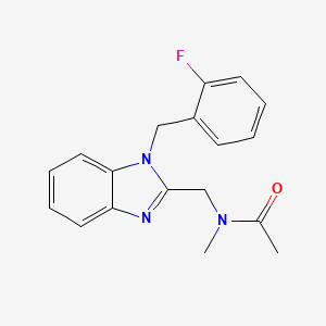 molecular formula C18H18FN3O B4818532 N-{[1-(2-fluorobenzyl)-1H-benzimidazol-2-yl]methyl}-N-methylacetamide 