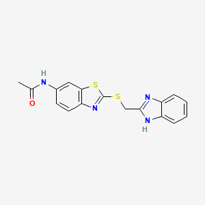 N-{2-[(1H-benzimidazol-2-ylmethyl)thio]-1,3-benzothiazol-6-yl}acetamide