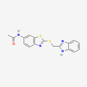 molecular formula C17H14N4OS2 B4818537 N-{2-[(1H-benzimidazol-2-ylmethyl)thio]-1,3-benzothiazol-6-yl}acetamide 