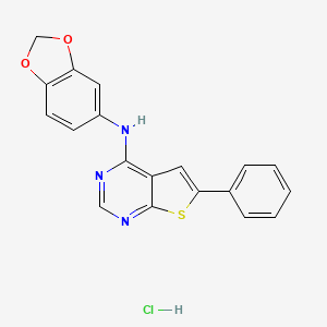 N-1,3-benzodioxol-5-yl-6-phenylthieno[2,3-d]pyrimidin-4-amine hydrochloride