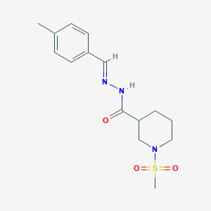 molecular formula C15H21N3O3S B4818594 N'-(4-methylbenzylidene)-1-(methylsulfonyl)-3-piperidinecarbohydrazide 