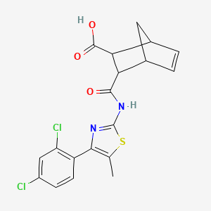 molecular formula C19H16Cl2N2O3S B4818631 3-({[4-(2,4-dichlorophenyl)-5-methyl-1,3-thiazol-2-yl]amino}carbonyl)bicyclo[2.2.1]hept-5-ene-2-carboxylic acid 
