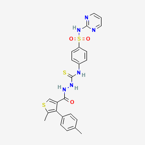 2-{[5-methyl-4-(4-methylphenyl)-3-thienyl]carbonyl}-N-{4-[(2-pyrimidinylamino)sulfonyl]phenyl}hydrazinecarbothioamide