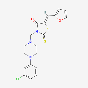 molecular formula C19H18ClN3O2S2 B4818667 3-{[4-(3-chlorophenyl)-1-piperazinyl]methyl}-5-(2-furylmethylene)-2-thioxo-1,3-thiazolidin-4-one 