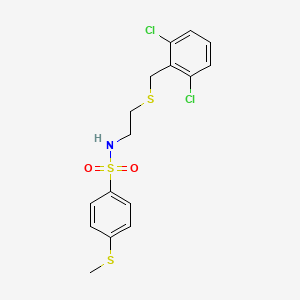 molecular formula C16H17Cl2NO2S3 B4818691 N-{2-[(2,6-dichlorobenzyl)thio]ethyl}-4-(methylthio)benzenesulfonamide 