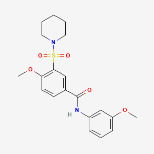 molecular formula C20H24N2O5S B4818708 4-methoxy-N-(3-methoxyphenyl)-3-(1-piperidinylsulfonyl)benzamide 