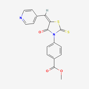 molecular formula C17H12N2O3S2 B4818712 methyl 4-[4-oxo-5-(4-pyridinylmethylene)-2-thioxo-1,3-thiazolidin-3-yl]benzoate 