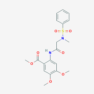 molecular formula C19H22N2O7S B4818714 methyl 4,5-dimethoxy-2-{[N-methyl-N-(phenylsulfonyl)glycyl]amino}benzoate 