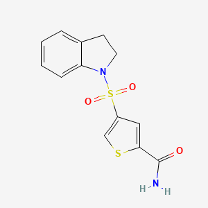 molecular formula C13H12N2O3S2 B4818717 4-(2,3-dihydro-1H-indol-1-ylsulfonyl)-2-thiophenecarboxamide 