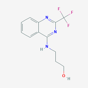 molecular formula C12H12F3N3O B4818730 3-{[2-(trifluoromethyl)-4-quinazolinyl]amino}-1-propanol 