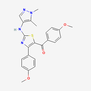 molecular formula C23H22N4O3S B4818754 [2-[(1,5-dimethyl-1H-pyrazol-4-yl)amino]-4-(4-methoxyphenyl)-1,3-thiazol-5-yl](4-methoxyphenyl)methanone 