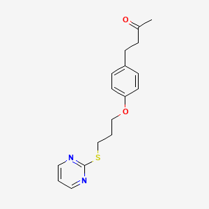 molecular formula C17H20N2O2S B4818800 4-{4-[3-(2-pyrimidinylthio)propoxy]phenyl}-2-butanone 
