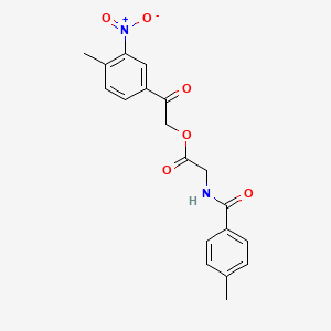 molecular formula C19H18N2O6 B4818802 2-(4-methyl-3-nitrophenyl)-2-oxoethyl N-(4-methylbenzoyl)glycinate 