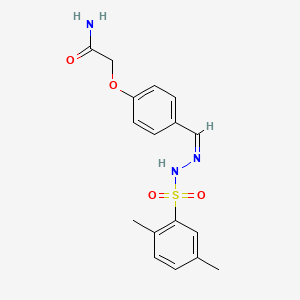 2-(4-{2-[(2,5-dimethylphenyl)sulfonyl]carbonohydrazonoyl}phenoxy)acetamide