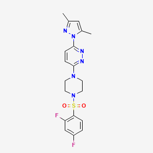 molecular formula C19H20F2N6O2S B4818817 3-{4-[(2,4-difluorophenyl)sulfonyl]-1-piperazinyl}-6-(3,5-dimethyl-1H-pyrazol-1-yl)pyridazine 