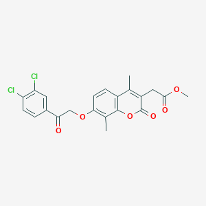 molecular formula C22H18Cl2O6 B4818825 methyl {7-[2-(3,4-dichlorophenyl)-2-oxoethoxy]-4,8-dimethyl-2-oxo-2H-chromen-3-yl}acetate 