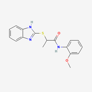 molecular formula C17H17N3O2S B4818834 2-(1H-benzimidazol-2-ylthio)-N-(2-methoxyphenyl)propanamide 