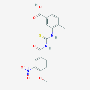molecular formula C17H15N3O6S B4818841 3-({[(4-methoxy-3-nitrobenzoyl)amino]carbonothioyl}amino)-4-methylbenzoic acid 