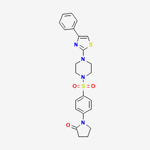 molecular formula C23H24N4O3S2 B4818845 1-(4-{[4-(4-phenyl-1,3-thiazol-2-yl)piperazin-1-yl]sulfonyl}phenyl)pyrrolidin-2-one 