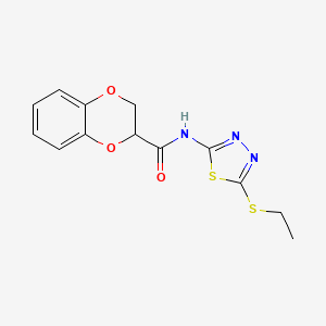 molecular formula C13H13N3O3S2 B4818867 N-(5-ethylsulfanyl-1,3,4-thiadiazol-2-yl)-2,3-dihydro-1,4-benzodioxine-3-carboxamide 