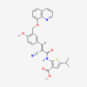 molecular formula C30H27N3O5S B4818888 methyl 2-[(2-cyano-3-{4-methoxy-3-[(8-quinolinyloxy)methyl]phenyl}acryloyl)amino]-5-isopropyl-3-thiophenecarboxylate 