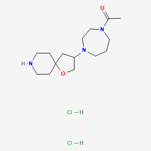 molecular formula C15H29Cl2N3O2 B4818910 3-(4-acetyl-1,4-diazepan-1-yl)-1-oxa-8-azaspiro[4.5]decane dihydrochloride 