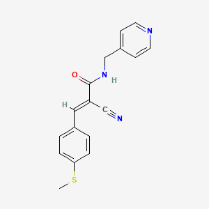 2-cyano-3-[4-(methylthio)phenyl]-N-(4-pyridinylmethyl)acrylamide