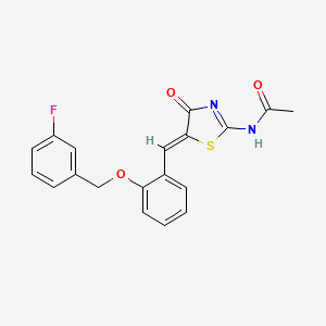 molecular formula C19H15FN2O3S B4818983 N-(5-{2-[(3-fluorobenzyl)oxy]benzylidene}-4-oxo-4,5-dihydro-1,3-thiazol-2-yl)acetamide 