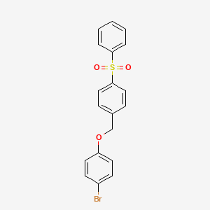 molecular formula C19H15BrO3S B4818987 1-bromo-4-{[4-(phenylsulfonyl)benzyl]oxy}benzene 