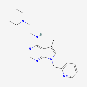 molecular formula C20H28N6 B4818990 N'-[5,6-dimethyl-7-(2-pyridinylmethyl)-7H-pyrrolo[2,3-d]pyrimidin-4-yl]-N,N-diethyl-1,2-ethanediamine 