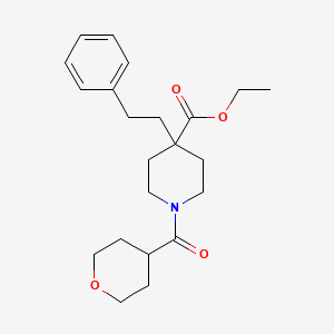 molecular formula C22H31NO4 B4818991 ethyl 4-(2-phenylethyl)-1-(tetrahydro-2H-pyran-4-ylcarbonyl)-4-piperidinecarboxylate 