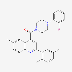 2-(2,5-dimethylphenyl)-4-{[4-(2-fluorophenyl)-1-piperazinyl]carbonyl}-6-methylquinoline