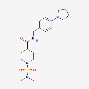 molecular formula C19H30N4O3S B4819018 1-[(dimethylamino)sulfonyl]-N-[4-(1-pyrrolidinyl)benzyl]-4-piperidinecarboxamide 