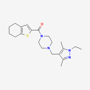 1-[(1-ethyl-3,5-dimethyl-1H-pyrazol-4-yl)methyl]-4-(4,5,6,7-tetrahydro-1-benzothien-2-ylcarbonyl)piperazine