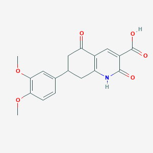 molecular formula C18H17NO6 B4819031 7-(3,4-dimethoxyphenyl)-2,5-dioxo-1,2,5,6,7,8-hexahydro-3-quinolinecarboxylic acid 