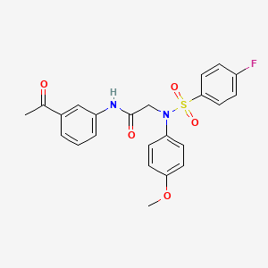 molecular formula C23H21FN2O5S B4819037 N~1~-(3-acetylphenyl)-N~2~-[(4-fluorophenyl)sulfonyl]-N~2~-(4-methoxyphenyl)glycinamide 
