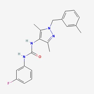 molecular formula C20H21FN4O B4819048 N-[3,5-dimethyl-1-(3-methylbenzyl)-1H-pyrazol-4-yl]-N'-(3-fluorophenyl)urea 