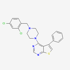 4-[4-(2,4-dichlorobenzyl)-1-piperazinyl]-5-phenylthieno[2,3-d]pyrimidine