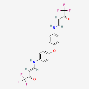 molecular formula C20H14F6N2O3 B4819060 (E)-1,1,1-trifluoro-4-[4-[4-[[(E)-4,4,4-trifluoro-3-oxobut-1-enyl]amino]phenoxy]anilino]but-3-en-2-one 