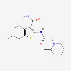 molecular formula C18H27N3O2S B4819062 6-methyl-2-{[(2-methyl-1-piperidinyl)acetyl]amino}-4,5,6,7-tetrahydro-1-benzothiophene-3-carboxamide 