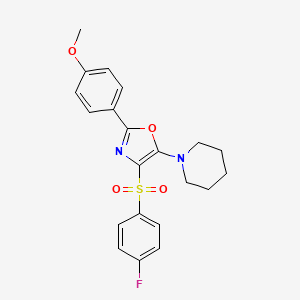 1-[4-[(4-fluorophenyl)sulfonyl]-2-(4-methoxyphenyl)-1,3-oxazol-5-yl]piperidine