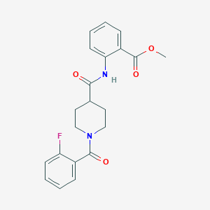 methyl 2-({[1-(2-fluorobenzoyl)-4-piperidinyl]carbonyl}amino)benzoate