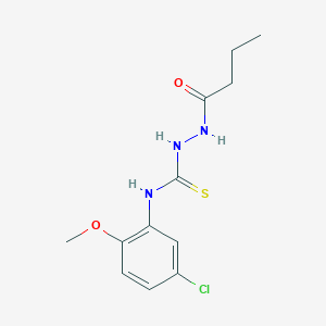 molecular formula C12H16ClN3O2S B4819095 2-butyryl-N-(5-chloro-2-methoxyphenyl)hydrazinecarbothioamide 