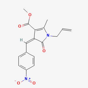 molecular formula C17H16N2O5 B4819120 methyl 1-allyl-2-methyl-4-(4-nitrobenzylidene)-5-oxo-4,5-dihydro-1H-pyrrole-3-carboxylate 