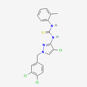 molecular formula C18H15Cl3N4S B4819125 N-[4-chloro-1-(3,4-dichlorobenzyl)-1H-pyrazol-3-yl]-N'-(2-methylphenyl)thiourea 