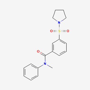 molecular formula C18H20N2O3S B4819137 N-methyl-N-phenyl-3-(1-pyrrolidinylsulfonyl)benzamide 