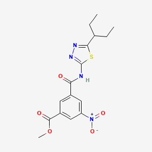 molecular formula C16H18N4O5S B4819146 methyl 3-({[5-(1-ethylpropyl)-1,3,4-thiadiazol-2-yl]amino}carbonyl)-5-nitrobenzoate 