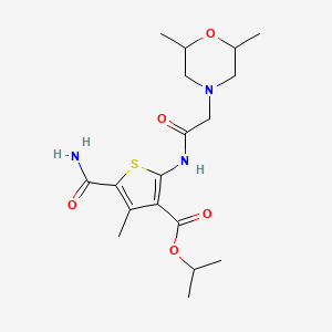 isopropyl 5-(aminocarbonyl)-2-{[(2,6-dimethyl-4-morpholinyl)acetyl]amino}-4-methyl-3-thiophenecarboxylate