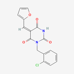 molecular formula C16H11ClN2O4 B4819162 1-(2-chlorobenzyl)-5-(2-furylmethylene)-2,4,6(1H,3H,5H)-pyrimidinetrione 